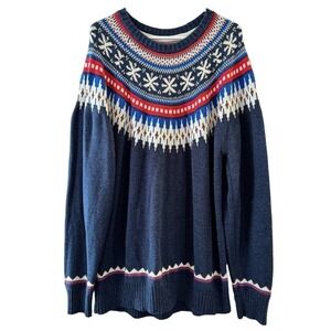 American Eagle Blue Knitted Men’s Sweater Size XXL Cotton Wool Blend Grandpacore
